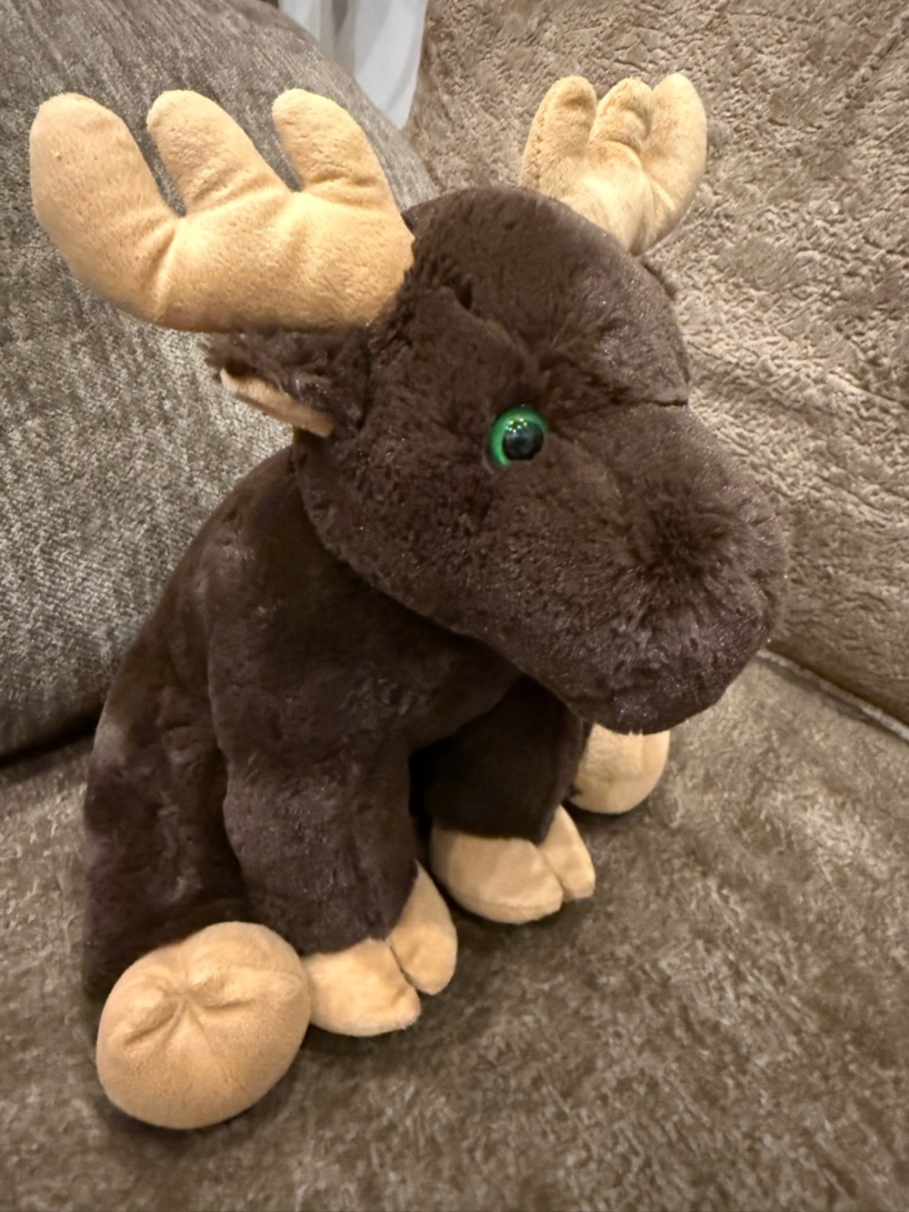 Bear Factory Moose Plush 2011 Brown Stuffed Animal 15” w/Tan Antlers-Super Soft